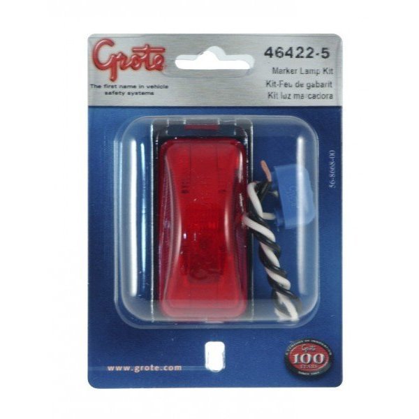 Grote Clr/Mkr- Red- Sld- Sngl Bulb- Bkt Kit- R, 46422-5 46422-5